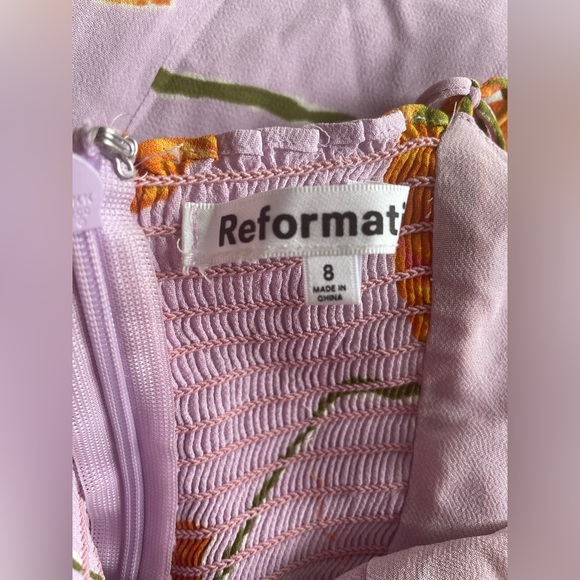 Reformation Juliette Dress Luciana Purple Orange Floral Size 8 - Picture 14 of 16